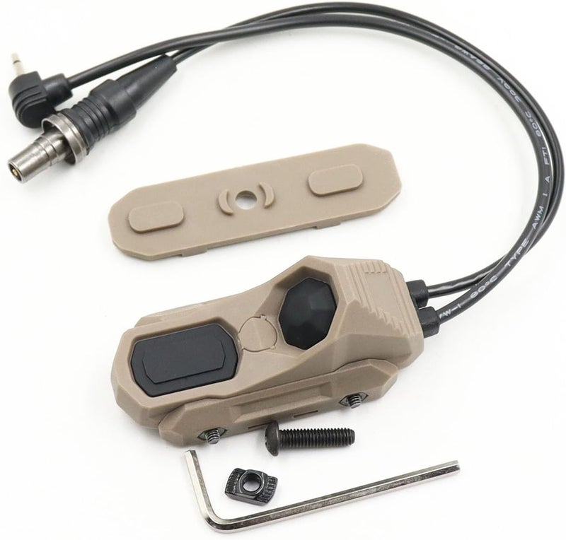 LThyzszb Tactical Dual Remote Pressure Switch Compatible with 2.5mm Plug PEQ-15 & DBAL & SF M300/340/M600/640DF Weapon Lights and Lasers (2.5mm Plug-Tan) - Image 1